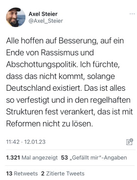 Twitter-Post von Axel Steier