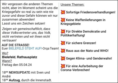 Ausschnitt aus Telegram