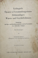 Werner Mahly: Lichtspiele
